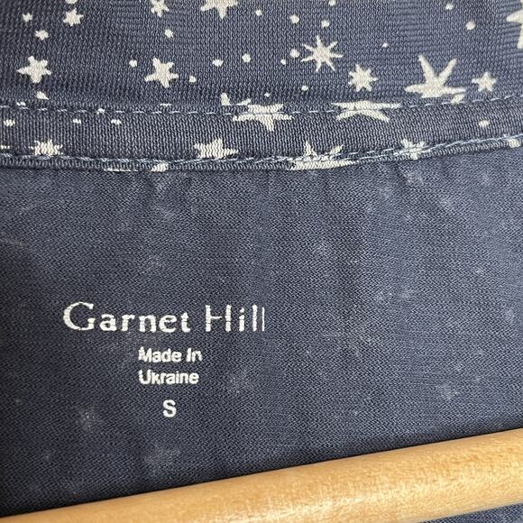 Garnet Hill Star Print Henley T Shirt Womens Small Celestial Organic Cotton - Picture 4 of 6